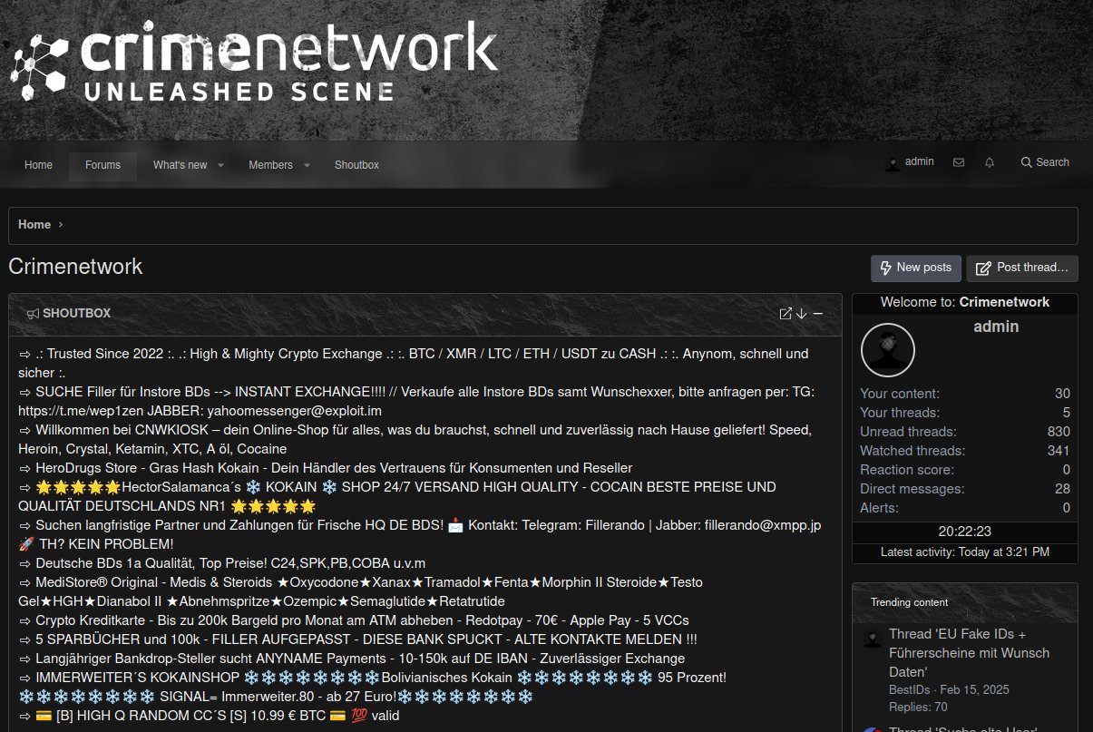 Crimenetwork Bust Sicherheit